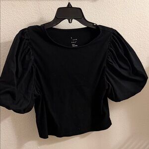 a new day Black Puff Sleeve Blouse